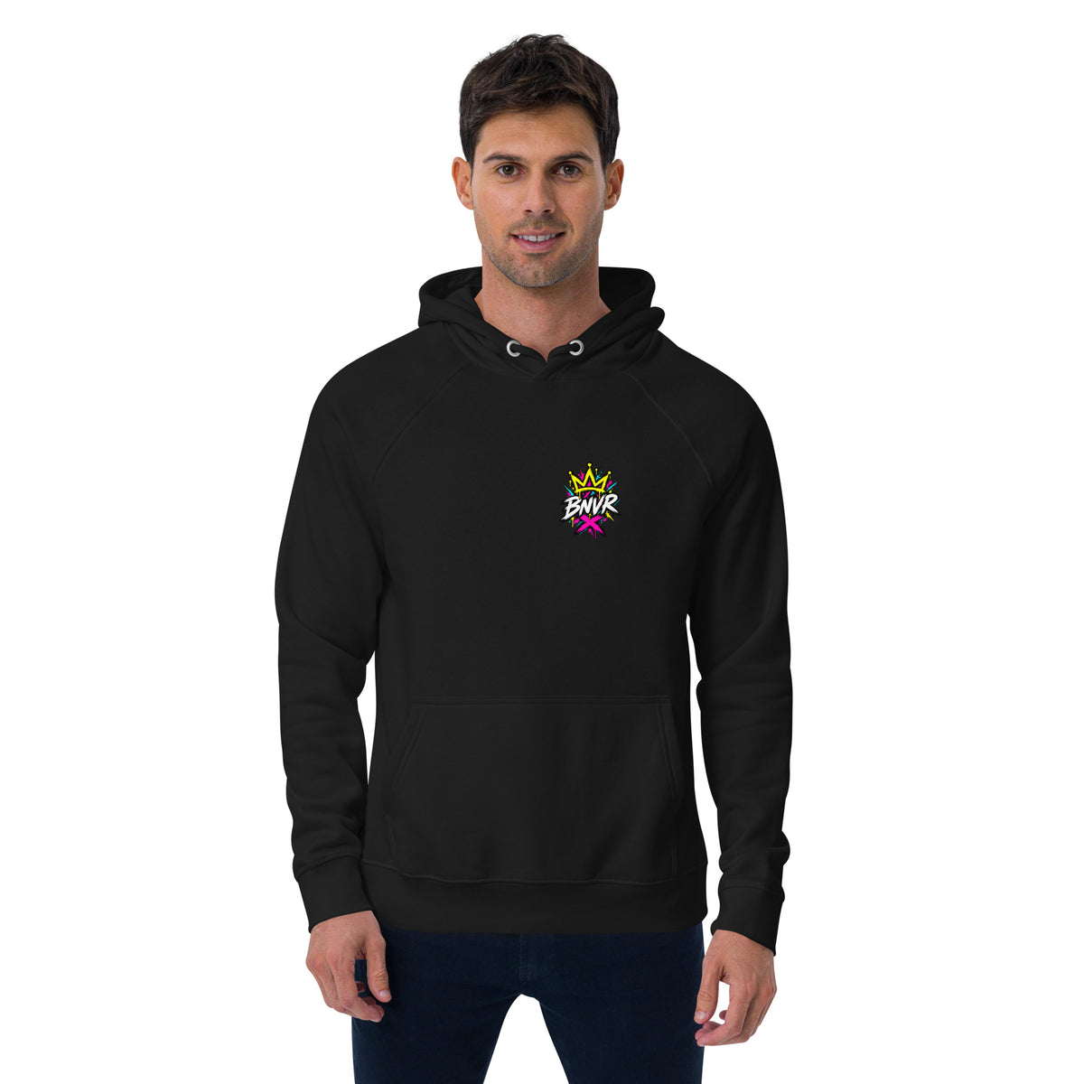 Black BNVR Brotherhood Hoodie, front view