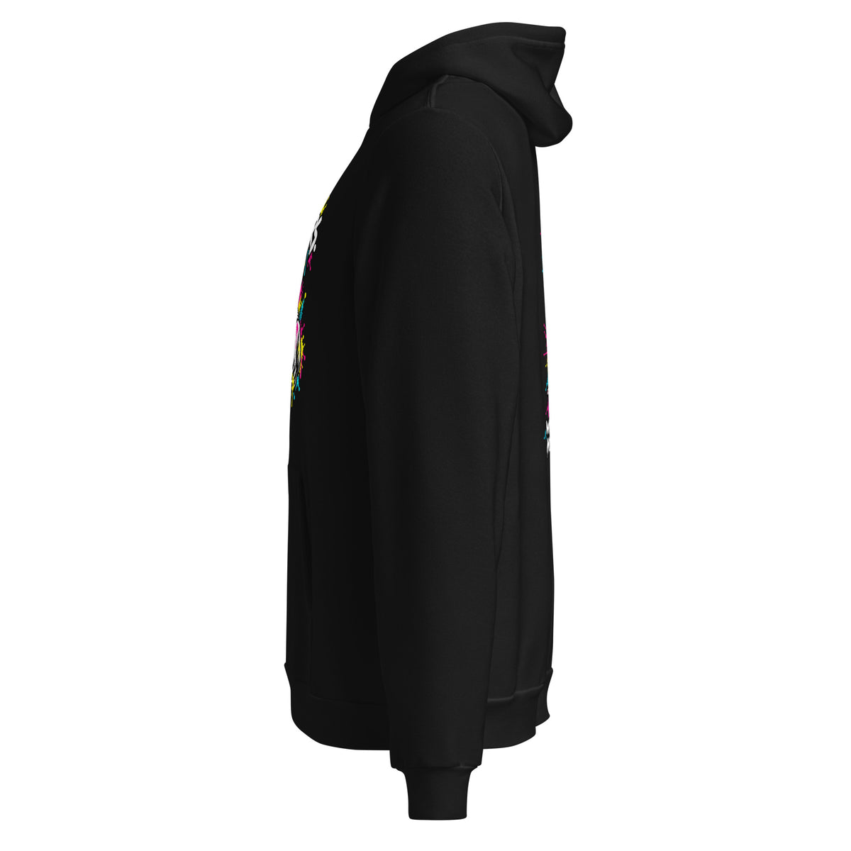 Black BNVR Check on Your Bros Hoodie, left side view