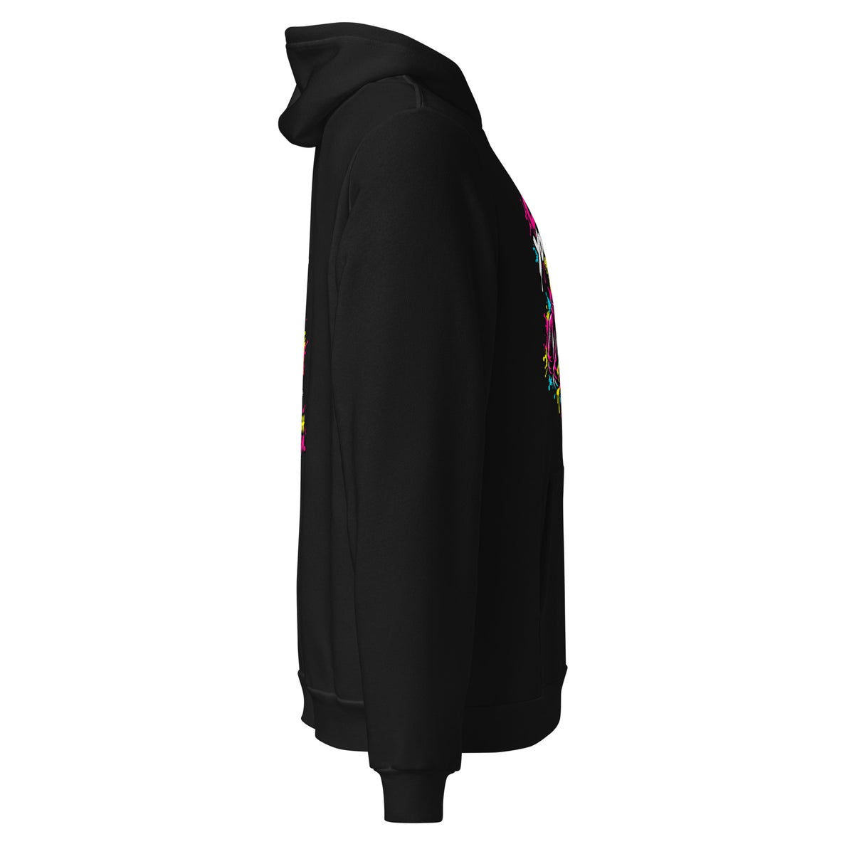Black BNVR Check on Your Bros Hoodie, right side view